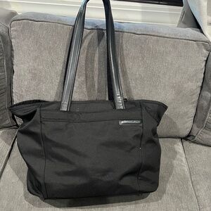 Briggs & Riley Travelware Ballistic Nylon and Leather Black Carry-on Tote